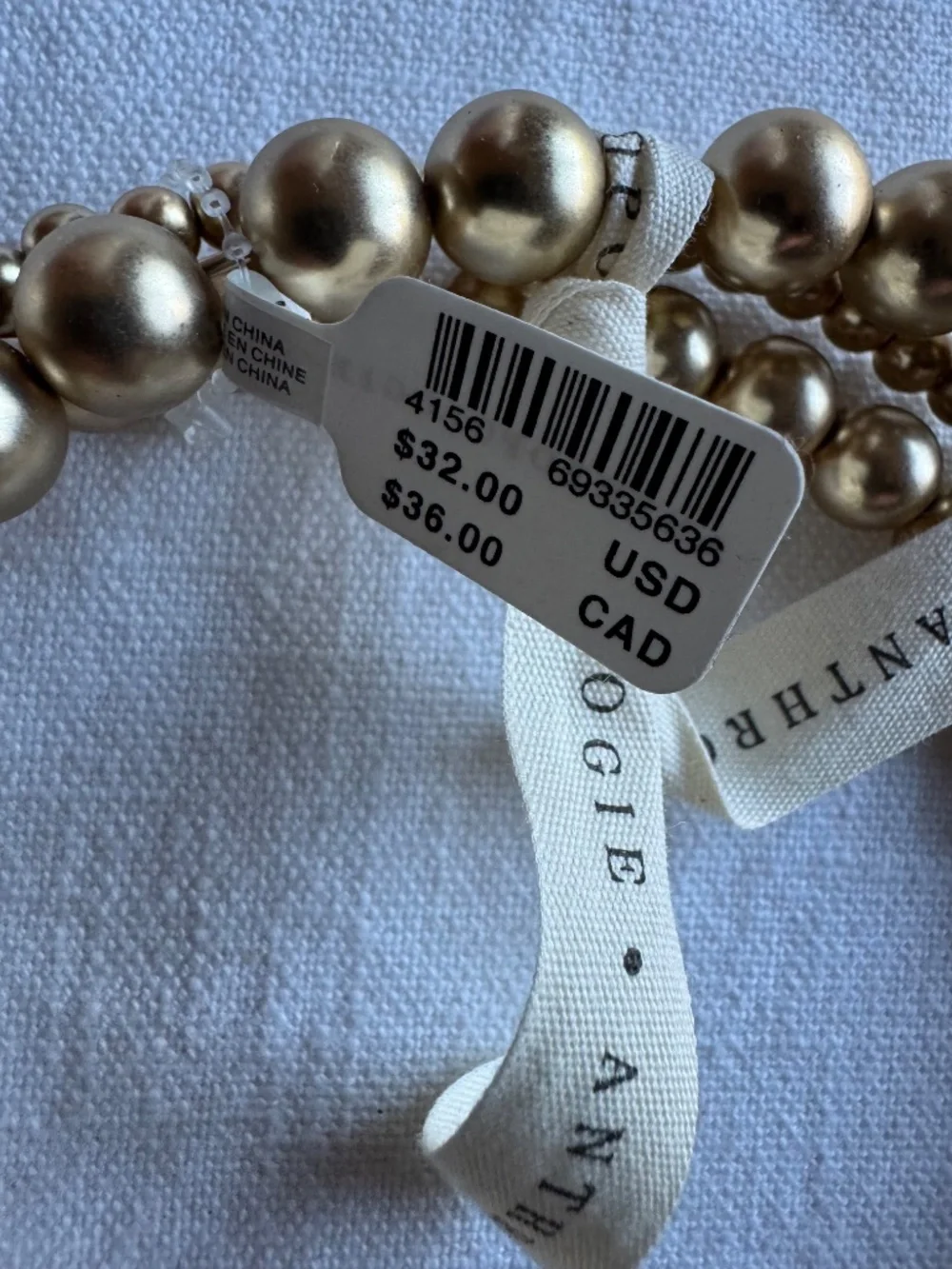 Anthropologie Gold Beads Headband Set of 3-NWT